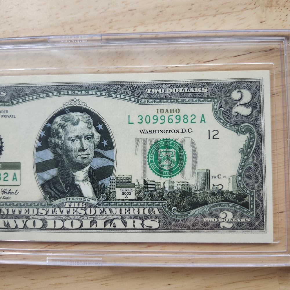 Two Dollar Bill OverPrint 50 State Bills. Idaho 2003 - Picture 3 of 5